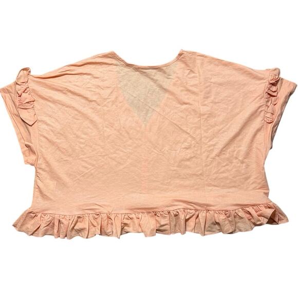 NWT Bishop + Young Ruffled Sleeve Tee in Sunset Orange Size XL - Picture 4 of 7